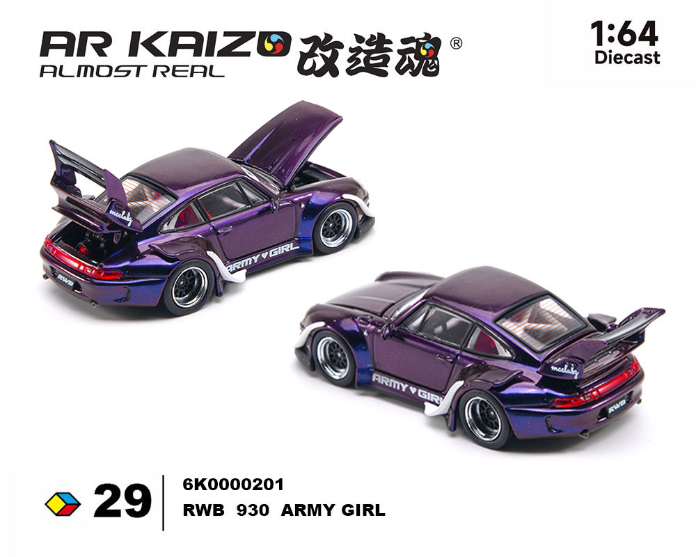 (Preorder) Almost Real 1:64 KAIZO RWB 993 Army Girl Special Edition – Candy Purple