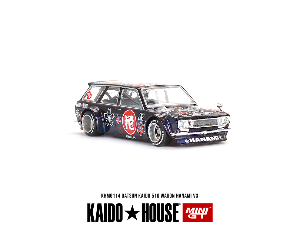 Kaido House x Mini GT 1:64 Datsun KAIDO 510 Wagon Hanami V3 – Magic Purple