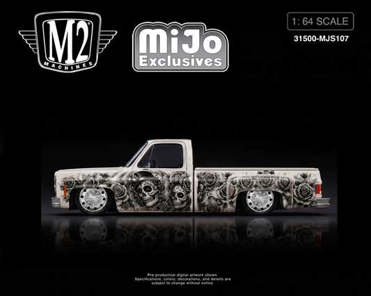 MJS107 - (Preorder) M2 Machines 1:64 2026 “Dias De Los Muertos” 1978 Chevrolet Cheyenne Super 30 – Pearl White