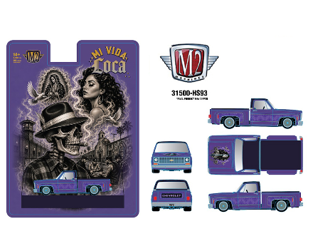 HS93 - (Preorder) M2 Machines 1:64 1973 Chevrolet Cheyenne 10 Stepside Mi Vida Loca
