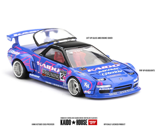 #322 - (Preorder) Kaido House x Mini GT Honda NSX Kaido House Nostalgic Classics – Blue