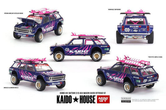 (Preorder) Kaido House x Mini GT 1:64 Datsun 510 4×4 Wagon Kaido Offroad V2- Purple