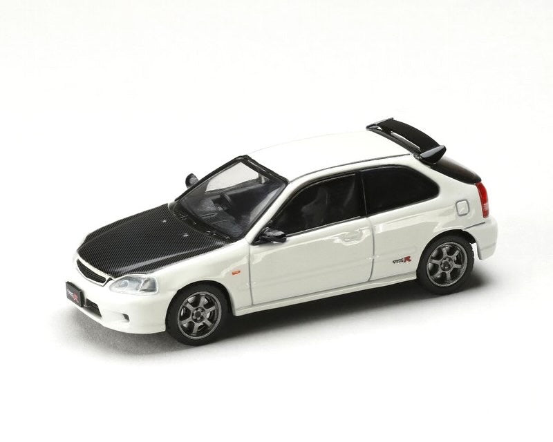 Hobby Japan 1:64 Honda Civic Type R (EK9) JDM Style – Championship White with Carbon Hood – JDM64