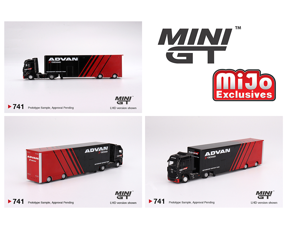 Mini GT 1:64 Mercedes-Benz Actros w/ Racing Transporter “ADVAN”