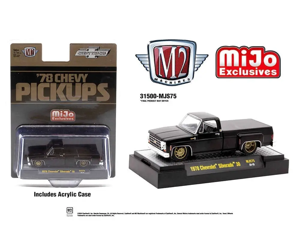 M2 Machines 1:64 1978 Chevrolet Silverado 30 Truck Limited Edition – Semi Gloss Black - Chase