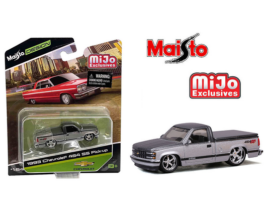 Maisto 1:64 1992 Chevrolet 454 SS Custom – Two Tone Silver Grey – Design Lowriders