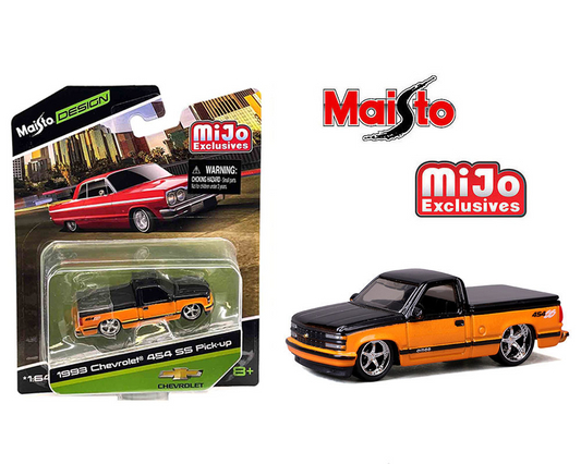 Maisto 1:64 1992 Chevrolet 454 SS Custom – Two Tone Orange Black – Design Lowriders