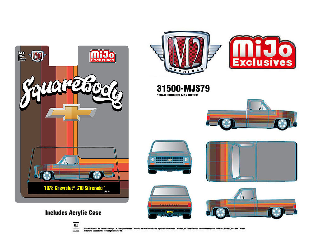 (Preorder) M2 Machines 1:64 1978 Chevrolet C10 Silverado Squarebody Pickup Truck – Cool Grey