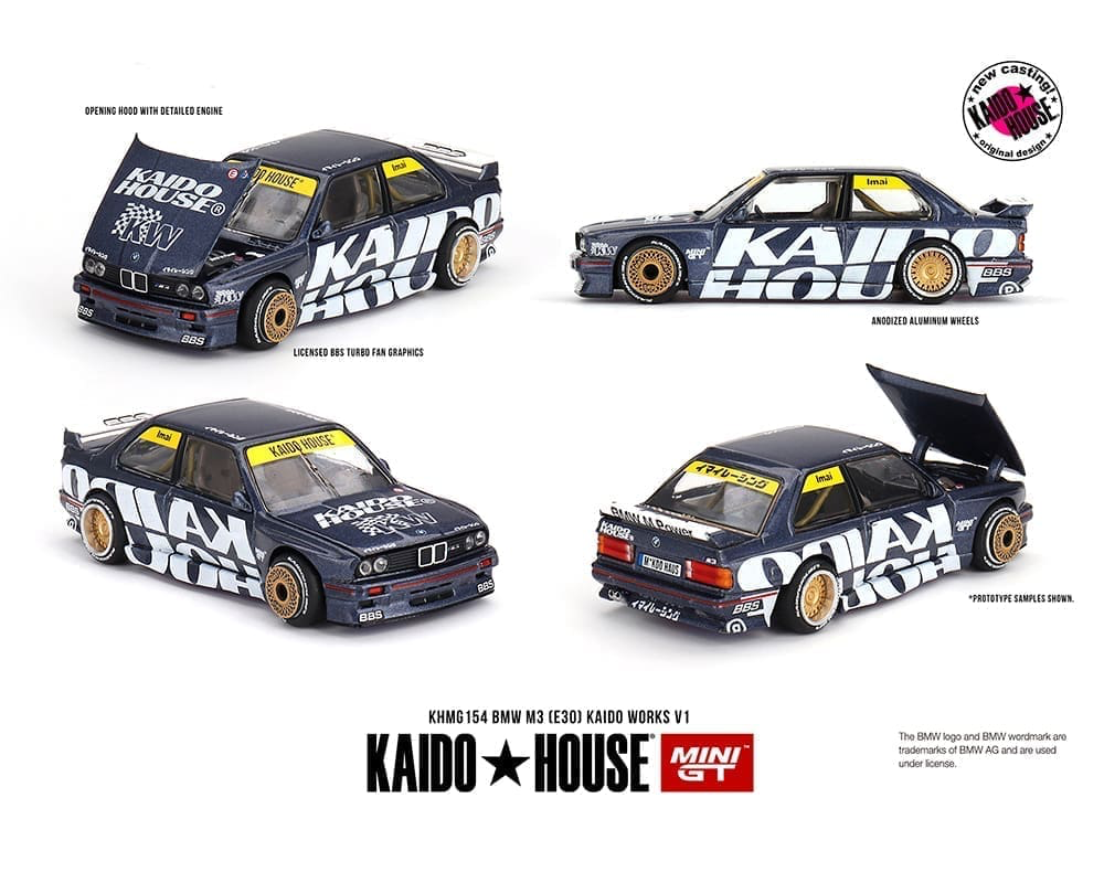 #154 - Kaido House x Mini GT 1:64 BMW M3 (E30) Kaido Works V1 – Dark Blue