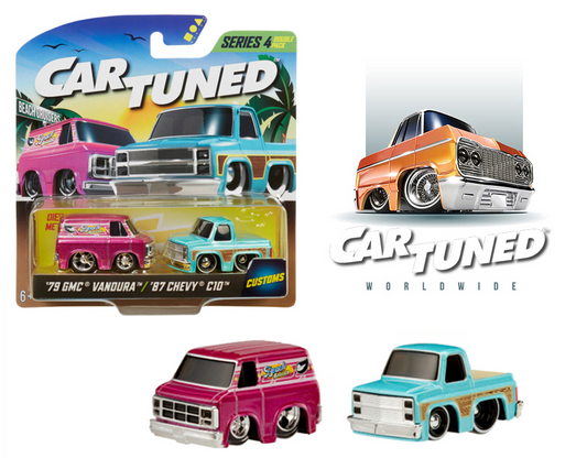 Car Tuned 1:64 2-Pack Series 4 Beach Cruisers – 1979 GMC Vandura & 1987 Chevrolet C10 Pickup