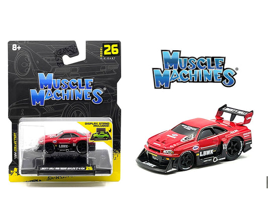 Muscle Machines 1:64 Liberty Walk 1999 Nissan GT-R R34- Red