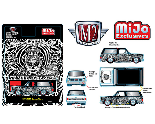 M2 Machines 1:64 Mijo Exclusives 1973 Chevrolet GMC Jimmy Sierra - Dia De Los Muertos 2022 Limited Edition