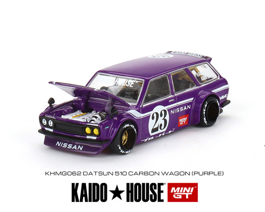 Kaido House x Mini GT 1:64 Datsun KAIDO 510 Wagon CARBON FIBER V1 Purple Limited Edition