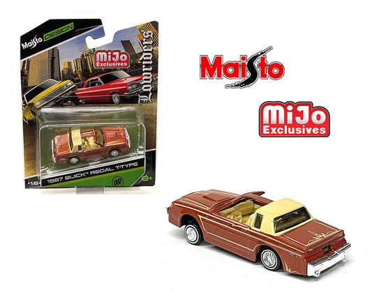 Maisto 1:64 Mijo Exclusives 1987 Buick Regal T-Type Lowriders With Adjustable Axle Limited 3,600 Pcs