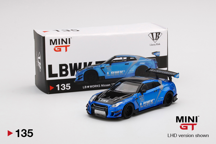 #135 - Mini GT LB WORKS Nissan GT-R (R35) Blue, LB Work Livery 2.0