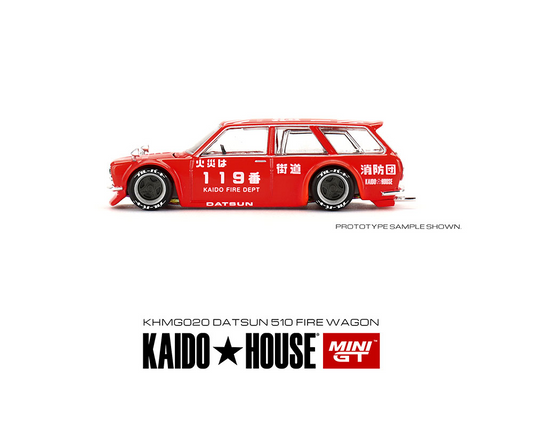 Kaido House x Mini GT 1:64 Datsun Kaido 510 Wagon Fire Version 1 (Red) Limited Edition