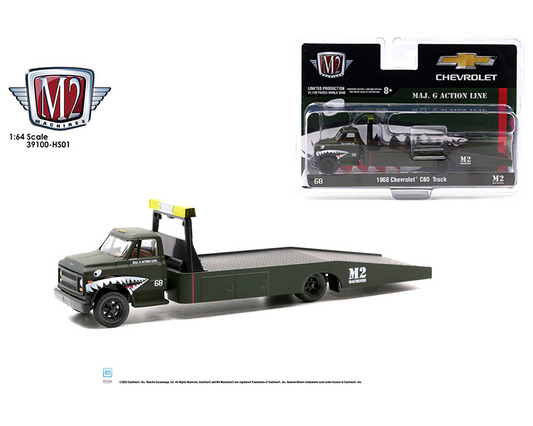 M2 Machines 1:64 1968 Chevrolet C60 Flatbed Truck MAJ. G Action Line Auto-Haulers Hobby Exclusive